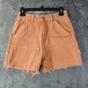 BDG Urban Outfitters Women's 26 Peach Utility Cargo Cutoff Denim Shorts